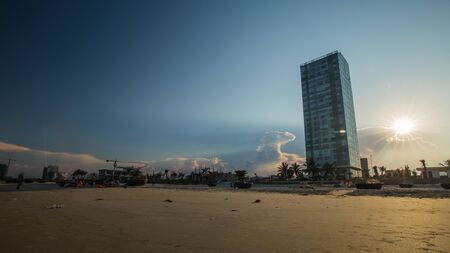 Buildings by the beachのeditorial素材