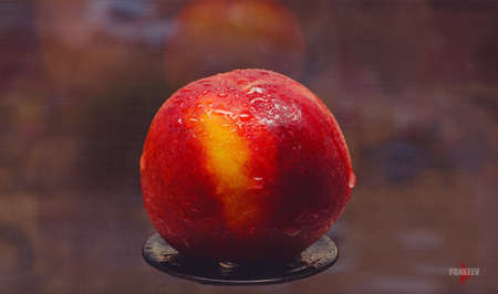 Juicy sweet and appetizing peachの写真素材