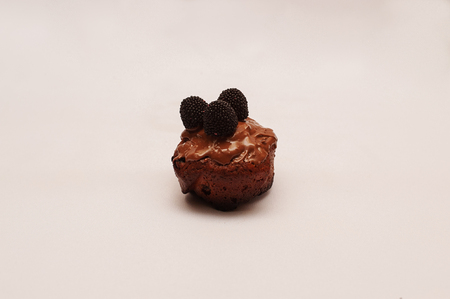 Chocolate cupcakes with fillingの写真素材
