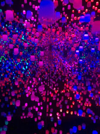 Beautiful Play of Lights with these colourful lampsの写真素材