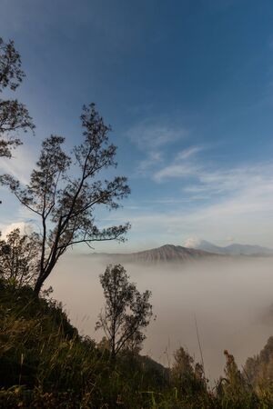 bromo and batok volcano indonesiaの写真素材