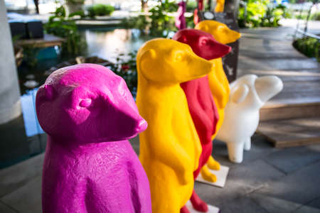 Purple doll in the parkの写真素材