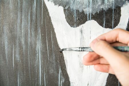 Painting on canvasの写真素材