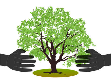 Vector Illustration of Save Treesのイラスト素材