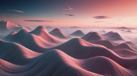 Surreal Mountains with Gradient Skiesの素材