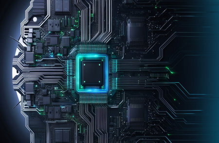 Close Up of Circuit Board AI Conceptの素材