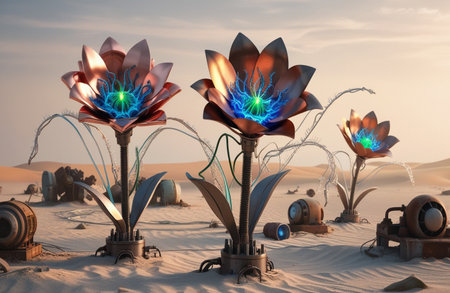 Mechanical Flowers Blooming in Desertの素材