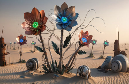 Mechanical Flowers Blooming in Desertの素材