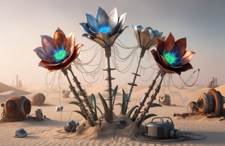 Mechanical Flowers Blooming in Desertの素材