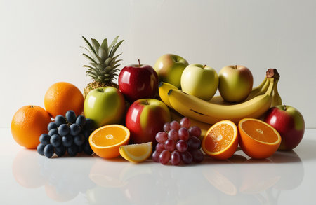 Fresh Fruits in Clean White Backgroundの素材