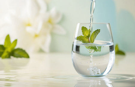 Purification Water Glass Backgroundの素材