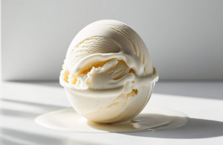Vanilla Ice Cream in White Backgroundの素材