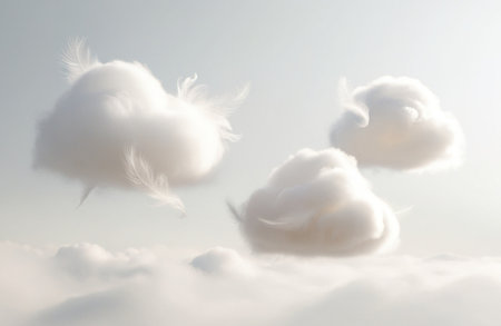 Clouds in Clean White Backgroundの素材