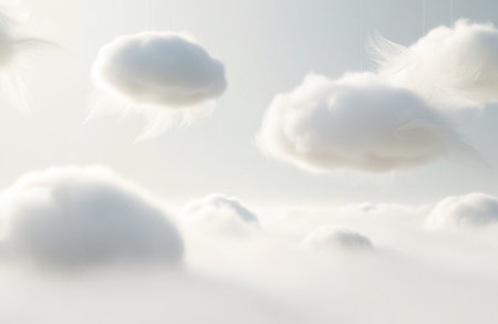 Clouds in Clean White Backgroundの素材