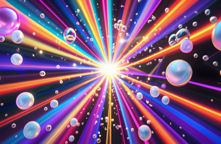 Abstract background with vibrant light raysの素材