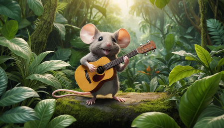 Mouse Guitar Jungle Sceneの素材