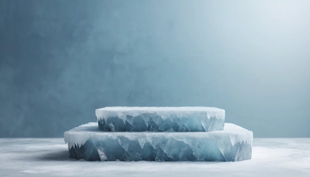 Minimal Podium with Frozen Blue Backdropの素材