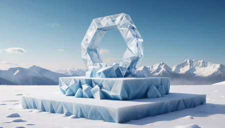 Snowy Ice Podium with Angular Designの素材