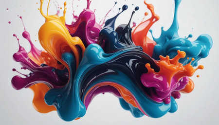 Glossy ink blur with vibrant tonesの素材