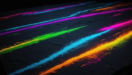 Neon highlights over textured darknessの素材