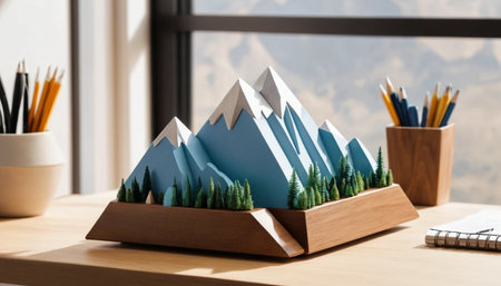 Desk organizer shaped like mountainの素材