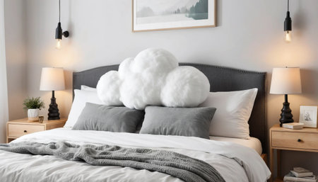 Pillow shaped like a fluffy cloudの素材
