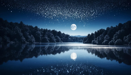 Moonlight Lake and Silver Particlesの素材