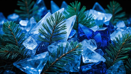 Sapphire Ice and Pine Leavesの素材