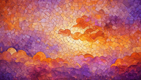 Sunset Clouds and Mosaic Textureの素材
