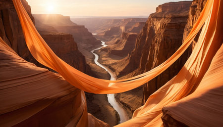 Sunlit Canyon and Silk Ribbonsの素材