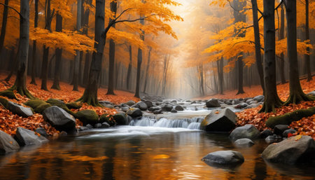 Silver Streams and Autumn Leavesの素材