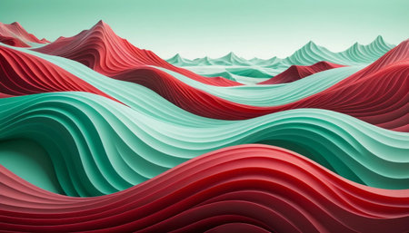 Crimson Waves and Mint Driftの素材