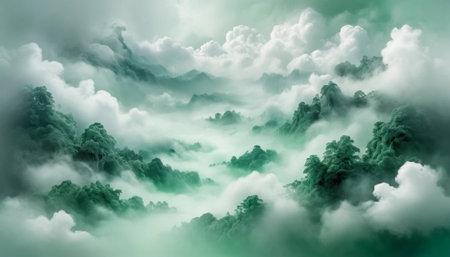 Silver Clouds and Emerald Mistの素材