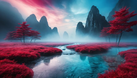 Ruby Mist and Azure Flowの素材