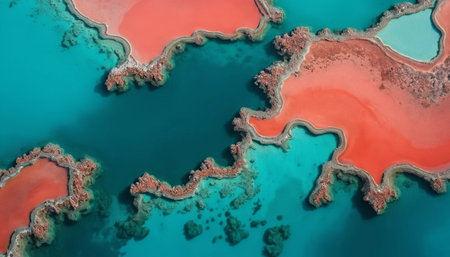 Coral Fade and Teal Driftの素材