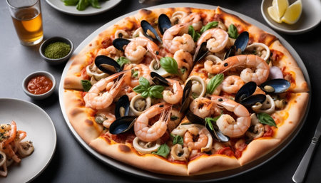 Seafood Pizza on Bistro Tableの素材