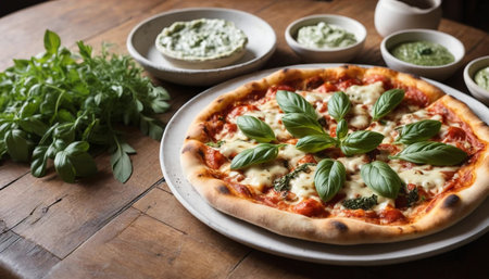 Rustic Pizza and Herb Spreadの素材