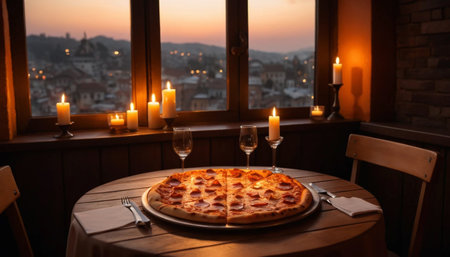 Romantic Dinner Pizza Sceneの素材