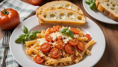 Cozy Italian Dinner with Breadの素材