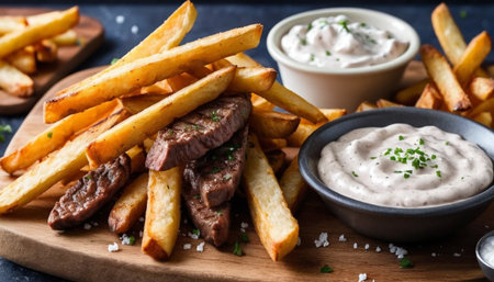 Salted Steak Fries and Dipの素材