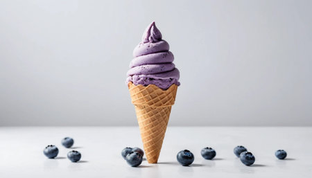 Blueberry Ice Cream in Coneの素材