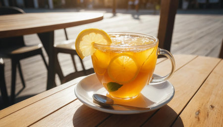 Citrus Tea with Lemon on Sun Tableの素材