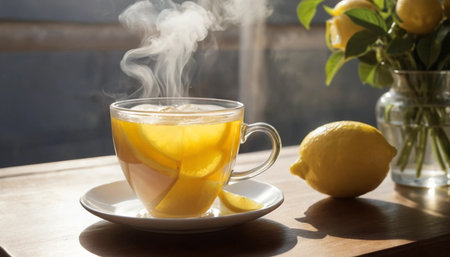 Lemon Tea Served in Sunlightの素材