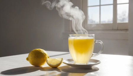 Hot Lemon Brew on Sunny Surfaceの素材