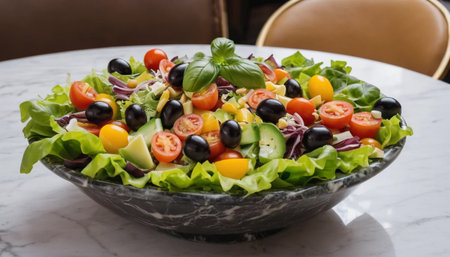 Colorful Italian Salad Bowl Displayの素材