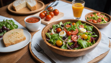 Italian Salad Served In Cafeの素材