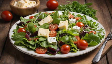 Rustic Italian Salad On Tableの素材