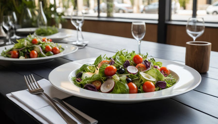 Organic Italian Salad Dining Setupの素材