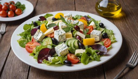 Colorful Salad in Italian Cafeの素材
