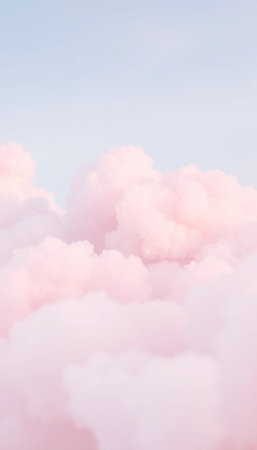 Dreamy Soft Pink Cloud Texture Background With Airy Cotton Effectの素材